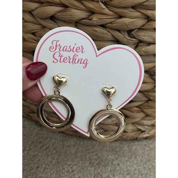 NWT sterling silver heart earrings - Picture 2 of 7